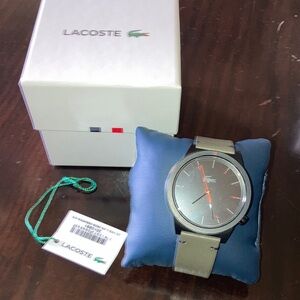 Lacoste Men's Watch with  Green Leather Strap
